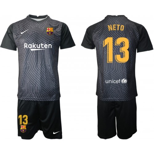 FC Barcelona Fodboldtrøjer Målmand Norberto Neto 13 Børn sæt 2020/21 M004 Kort ærmer FC Barcelona Fodboldtrøjer Målmand Norberto Neto 13 Børn sæt 2020/21 M004 Kort ærmer